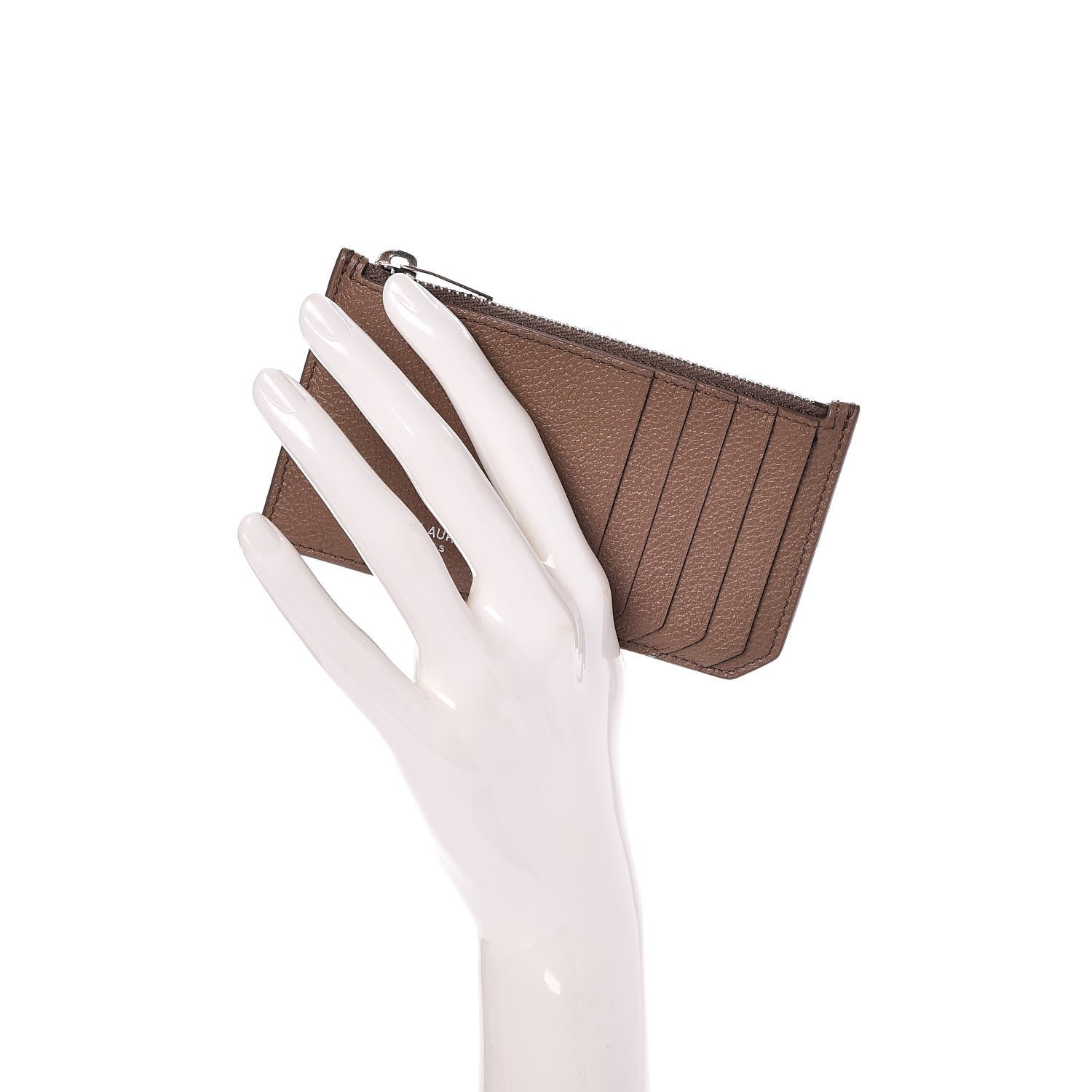 Saint Laurent Grained Calfskin 5 Fragments Zip Pouch Card Holder Fard 2 of 8