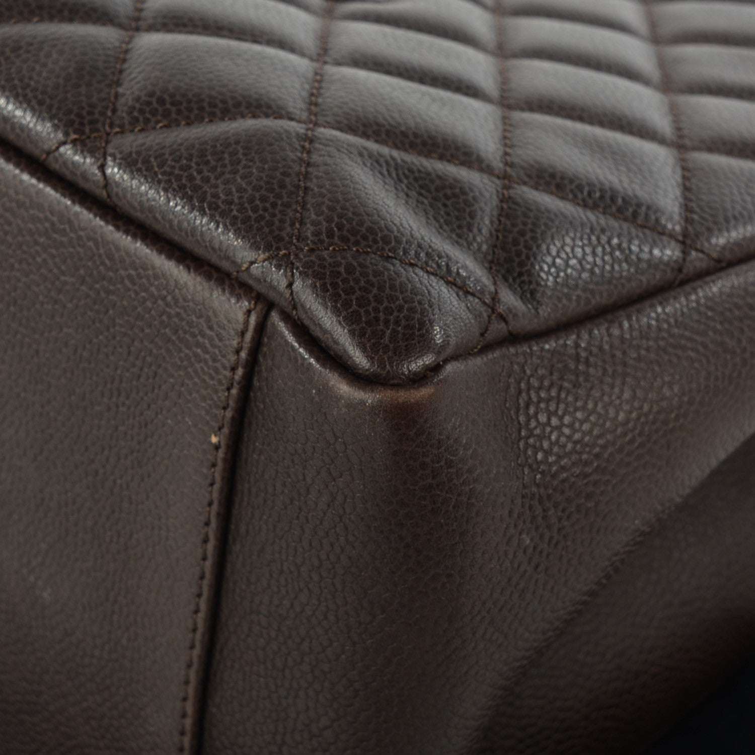 Chanel Caviar Quilted Grand Shopping Tote GST Dark Brown 10 of 10