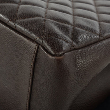 Chanel Caviar Quilted Grand Shopping Tote GST Dark Brown 10 of 10