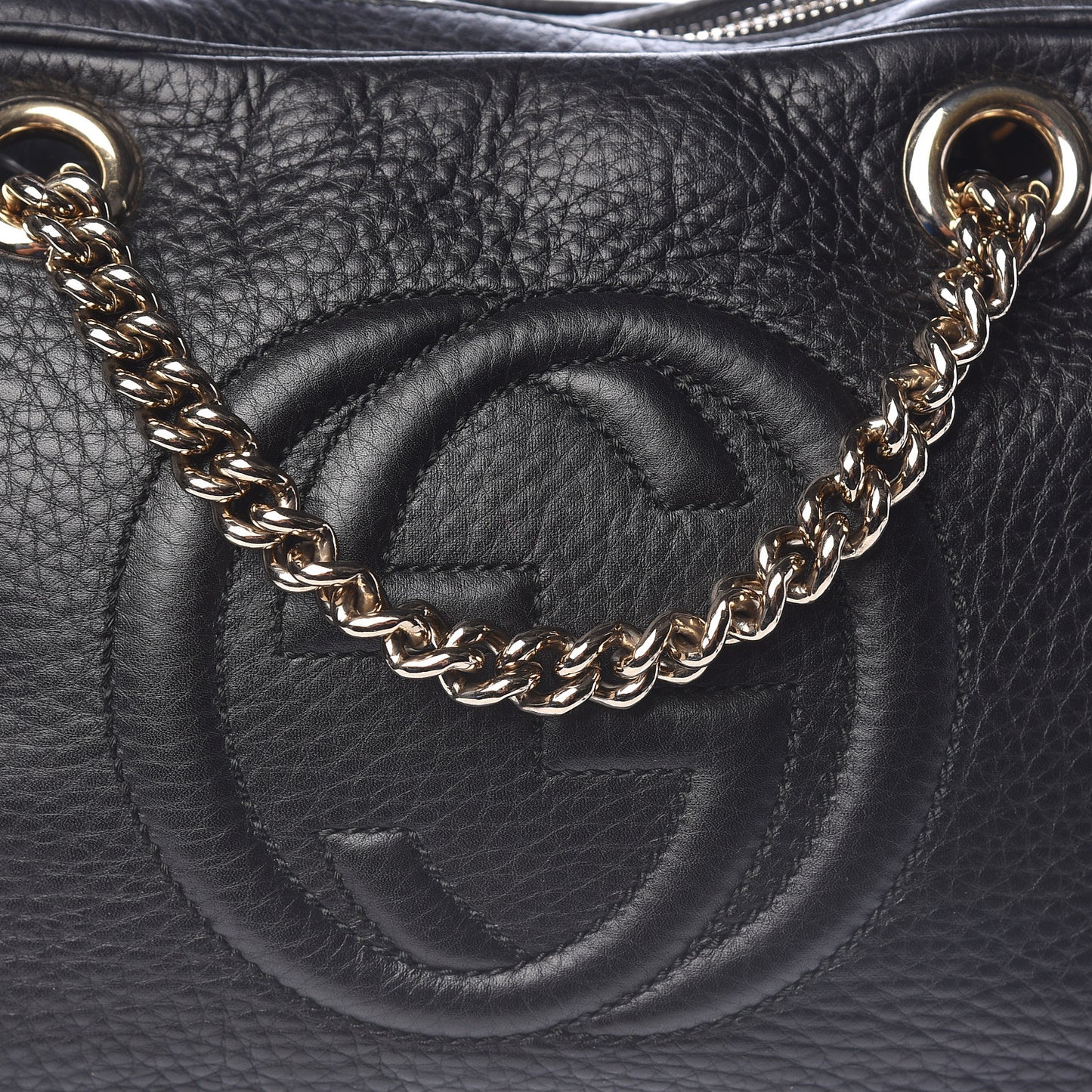Pebbled Calfskin Small Soho Bowler Black