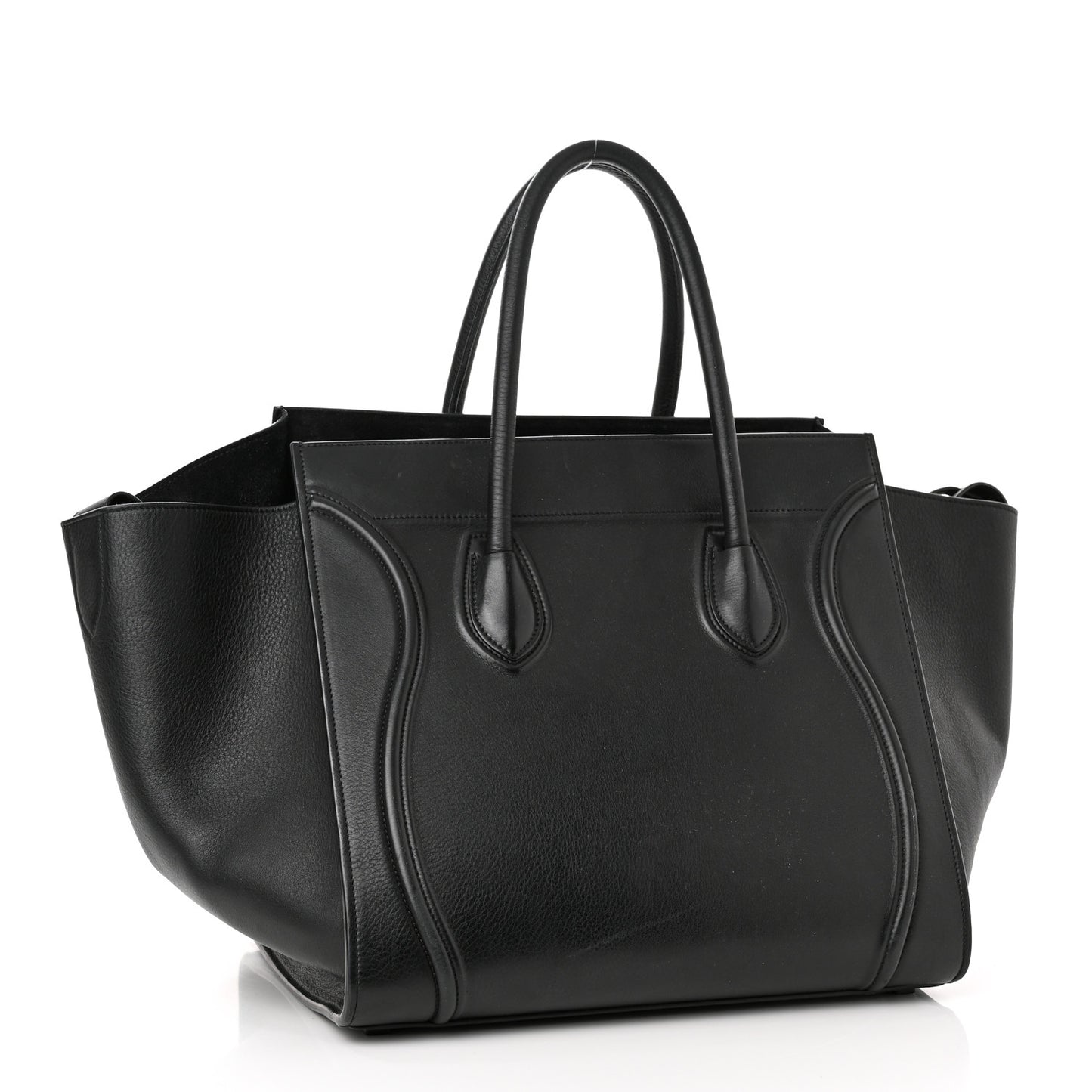 Grained Calfskin Medium Phantom Luggage Black