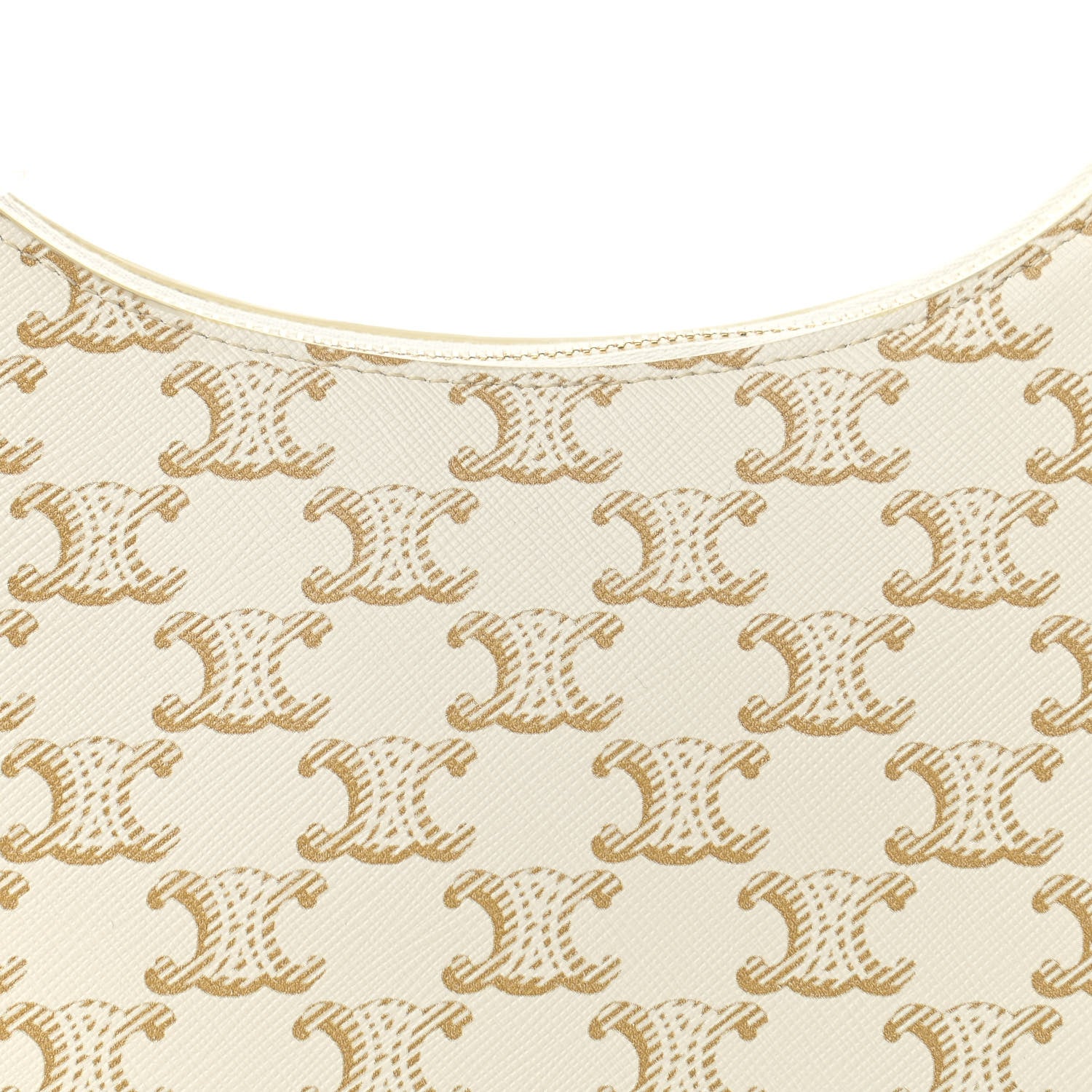 Celine Canvas Calfskin Ava Triomphe Shoulder Bag White 8 of 10