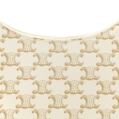 Celine Canvas Calfskin Ava Triomphe Shoulder Bag White 8 of 10