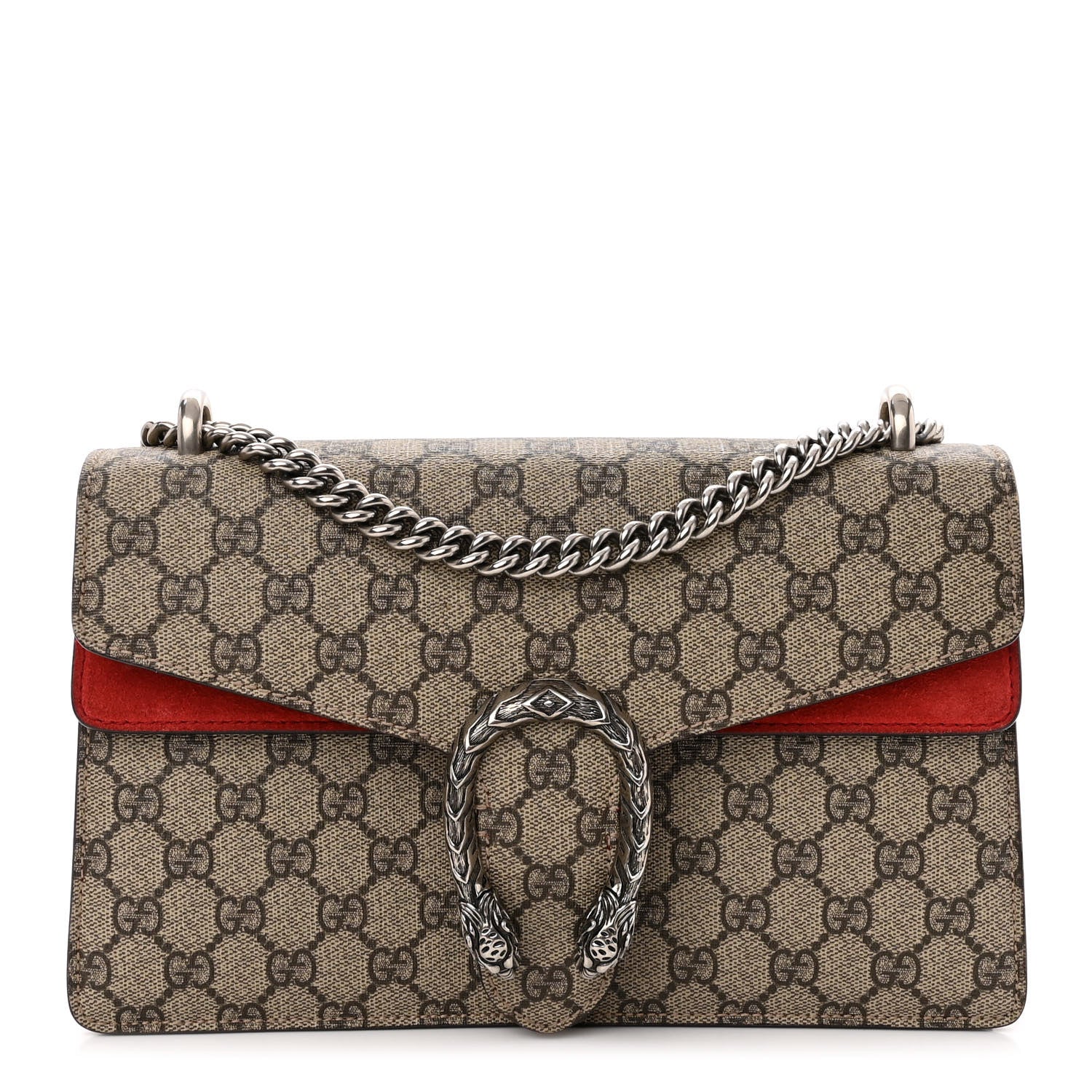 Gucci GG Supreme Monogram Small Dionysus Shoulder Bag Red 1 of 13