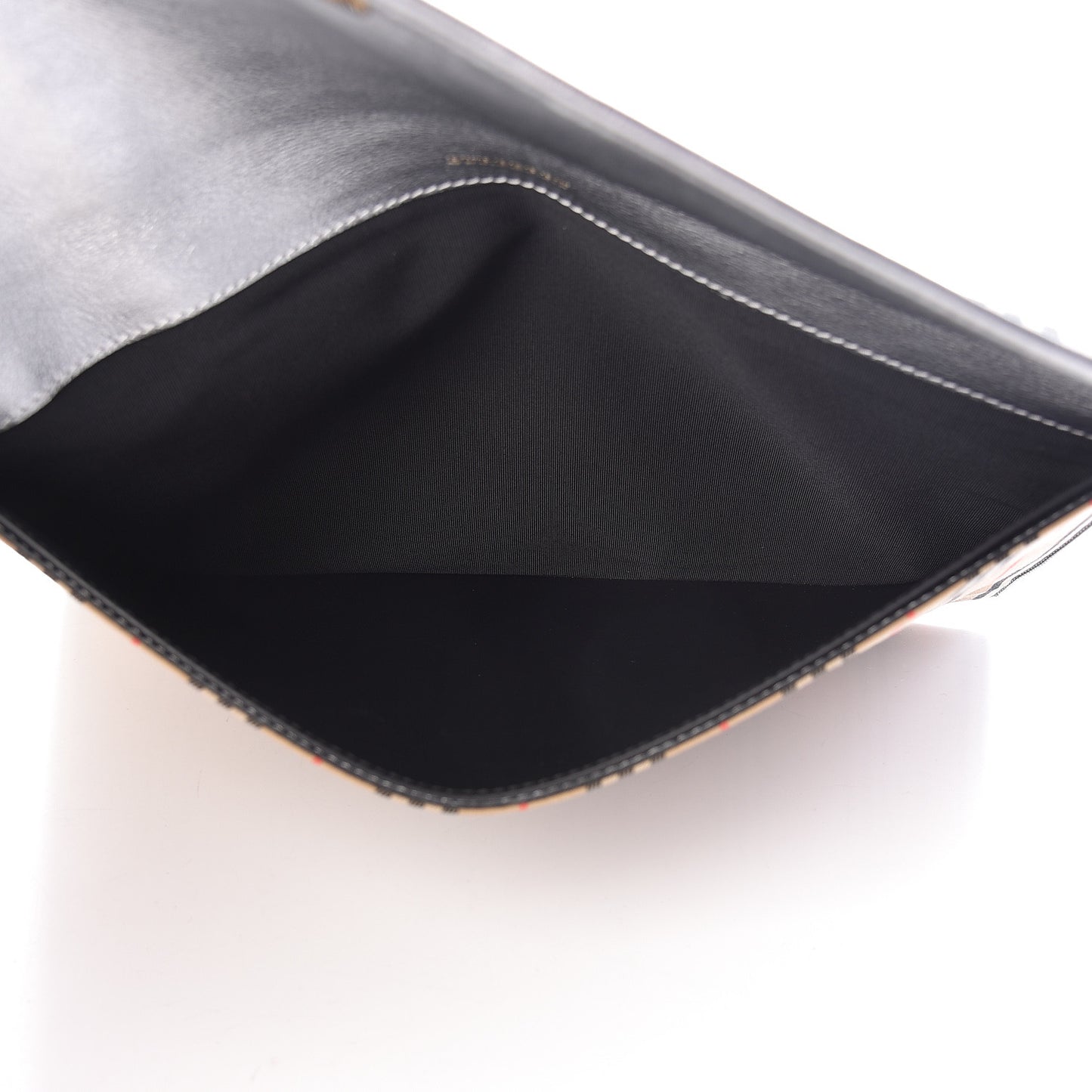 Canvas Smooth Calfskin 1983 Knight Check Envelope Clutch Silver