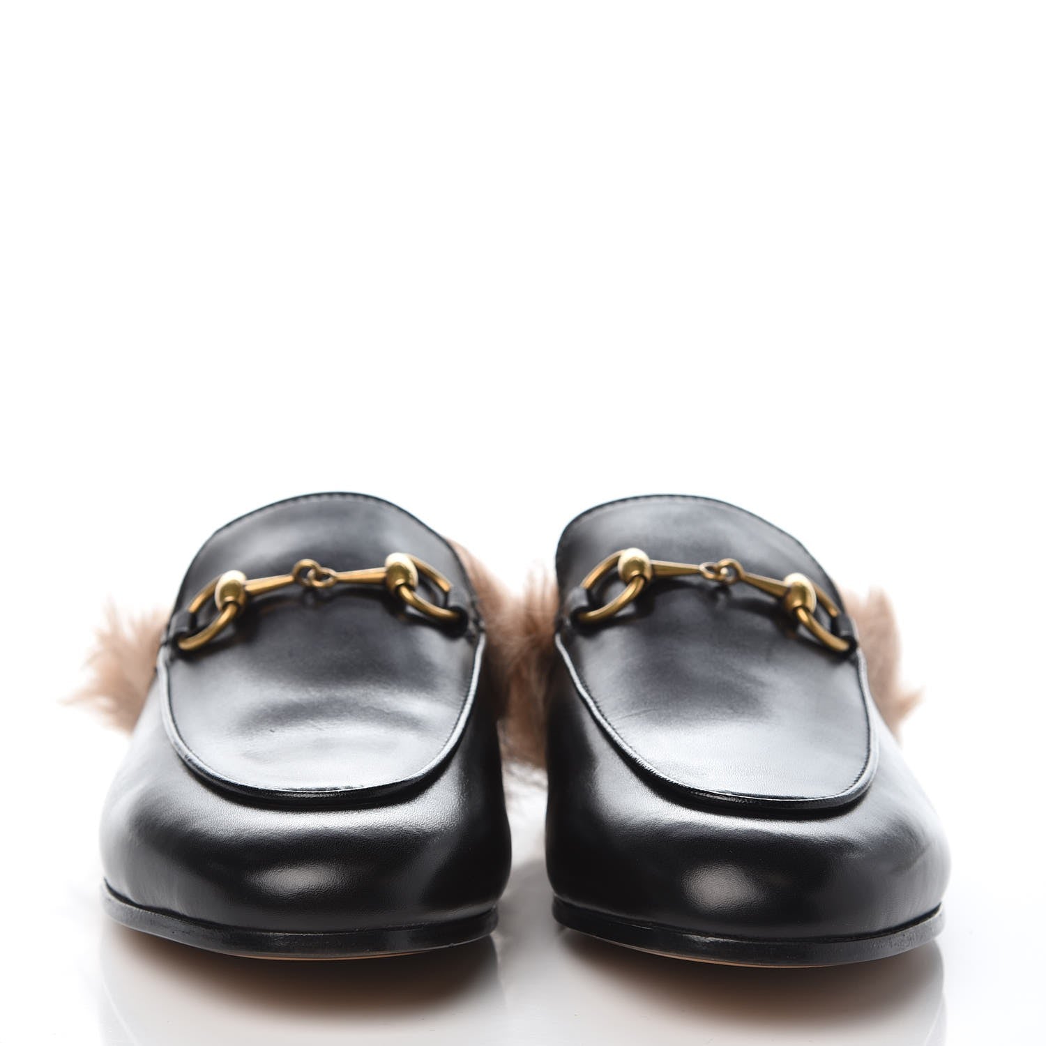Gucci Calfskin Fur Womens Princetown Slippers 35 Black 2 of 7