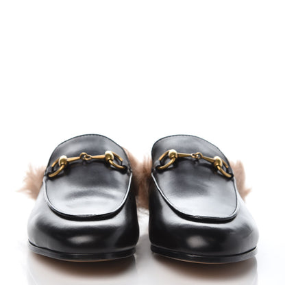 Gucci Calfskin Fur Womens Princetown Slippers 35 Black 2 of 7