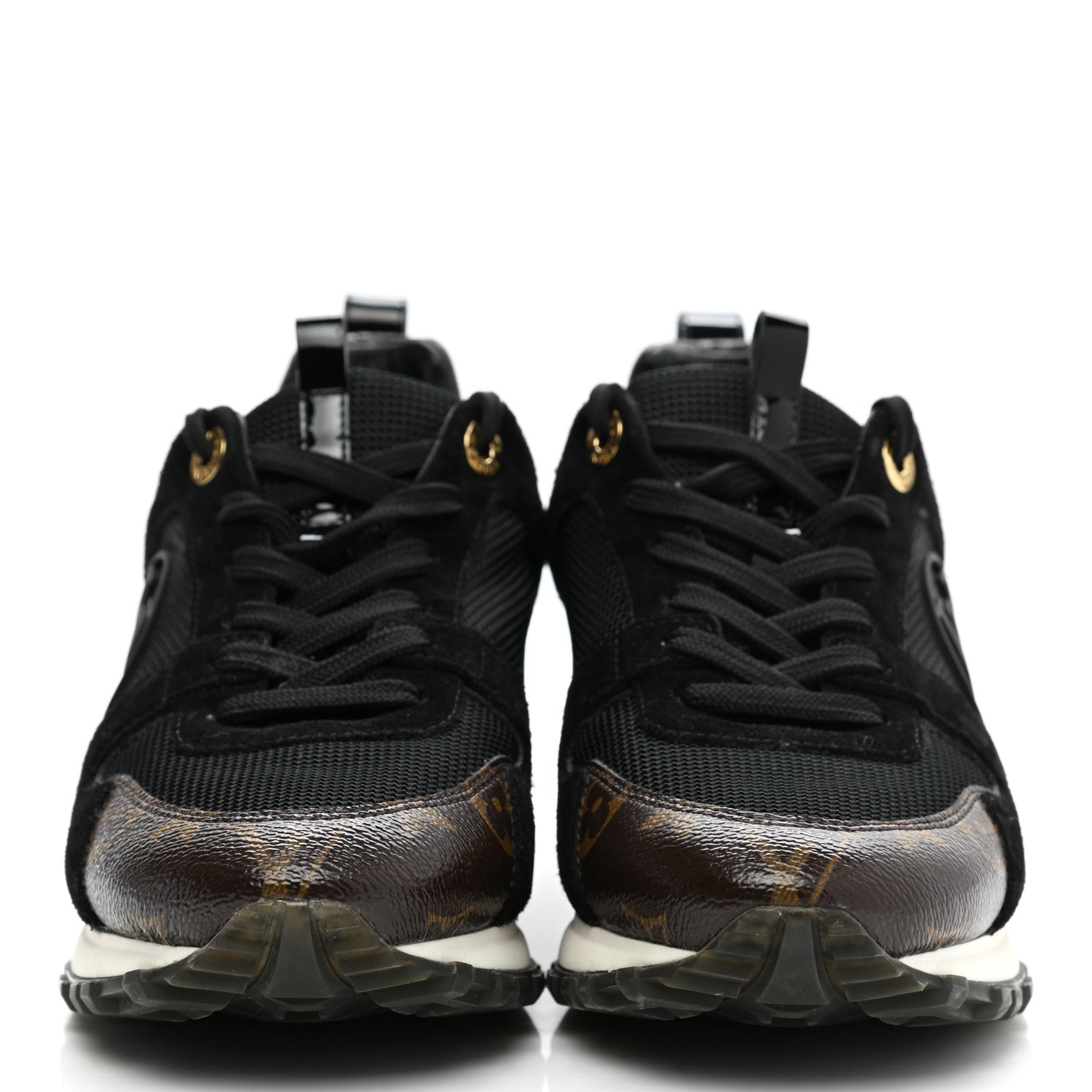 Louis Vuitton Suede Monogram Run Away Sneakers 36 Black 2 of 8