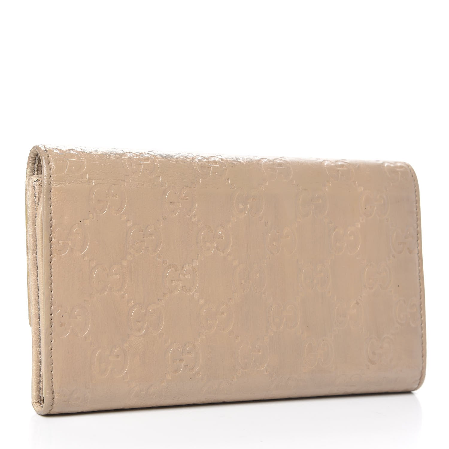Gucci Patent Guccissima Joy Continental Snap Oranizer Wallet Beige 3 of 13