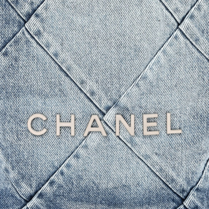Chanel Denim Quilted Chanel 22 Backpack Blue 8 of 10