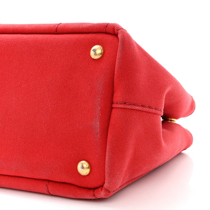 Prada Canapa Small Logo Tote Rosso 11 of 12