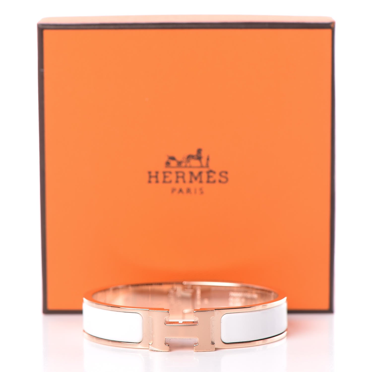 Hermes Enamel Narrow Clic Clac H Bracelet PM White 5 of 5