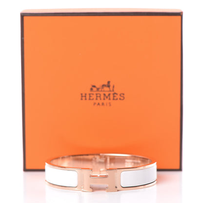 Hermes Enamel Narrow Clic Clac H Bracelet PM White 5 of 5