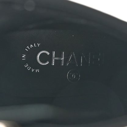Chanel Crumpled Calfskin Cap Toe Chain Short Boots 35 Black 7 of 10