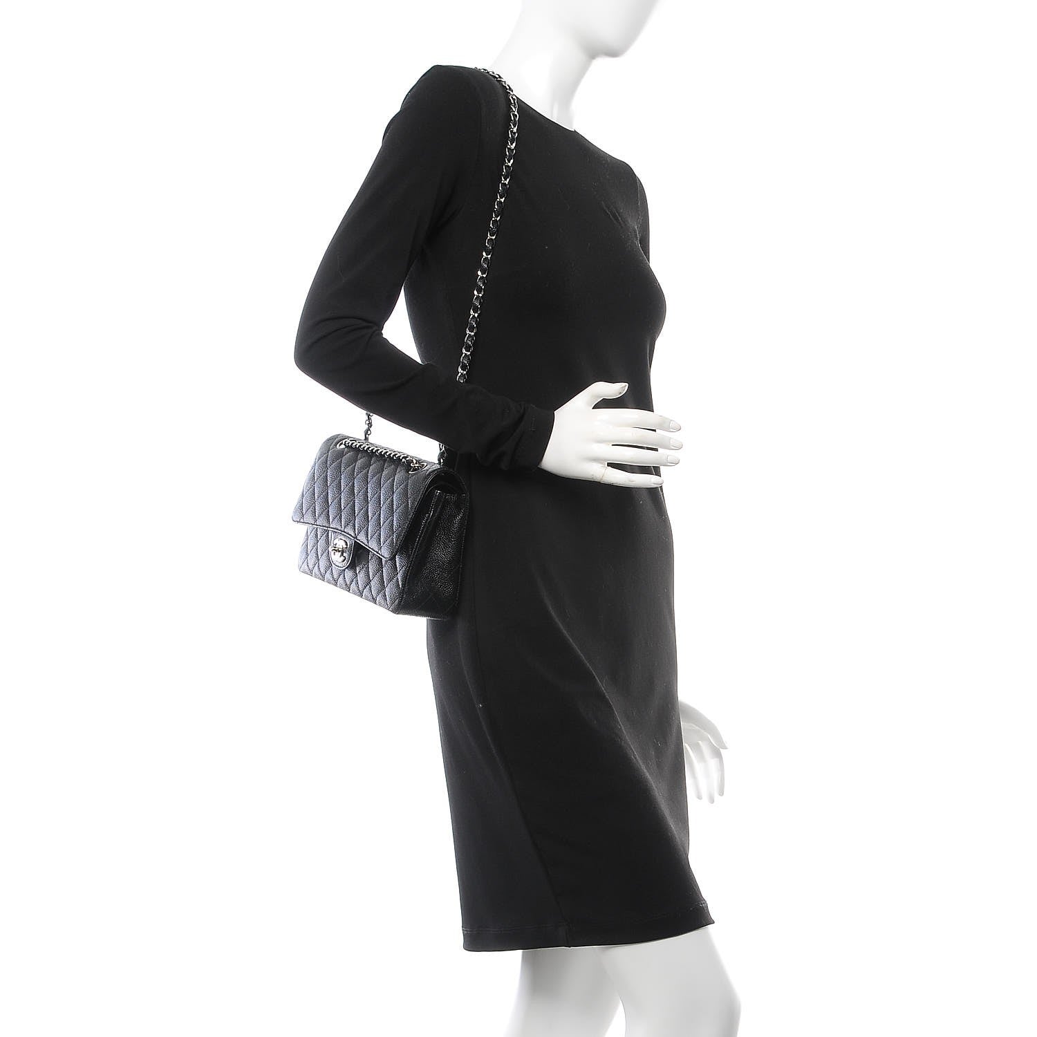 Chanel Caviar Quilted Medium Double Flap Black 3 of 8