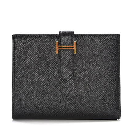 Hermes Epsom Bearn Compact Wallet Black 1 of 13