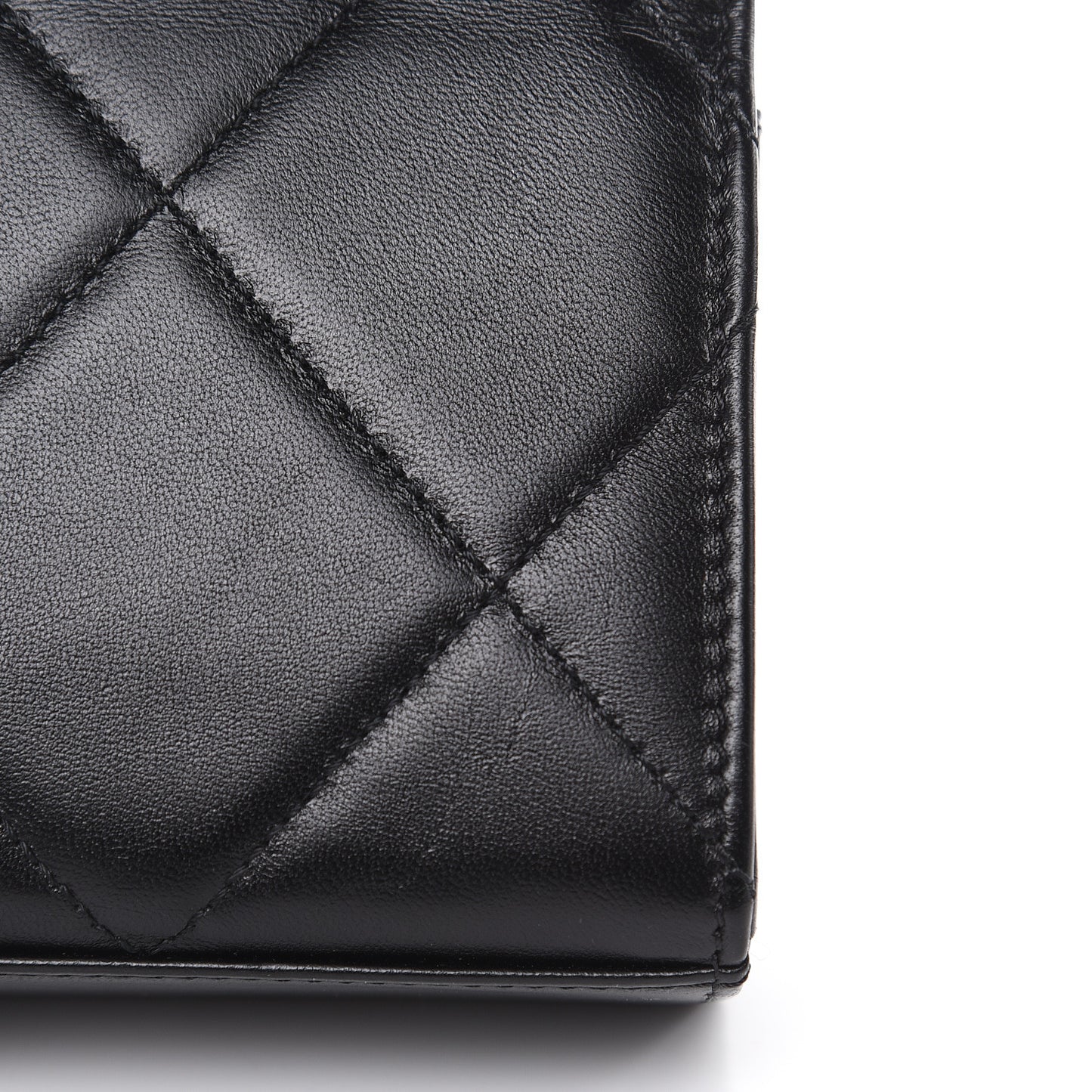 Lambskin Quilted Mini Trendy CC Chain Wallet Black