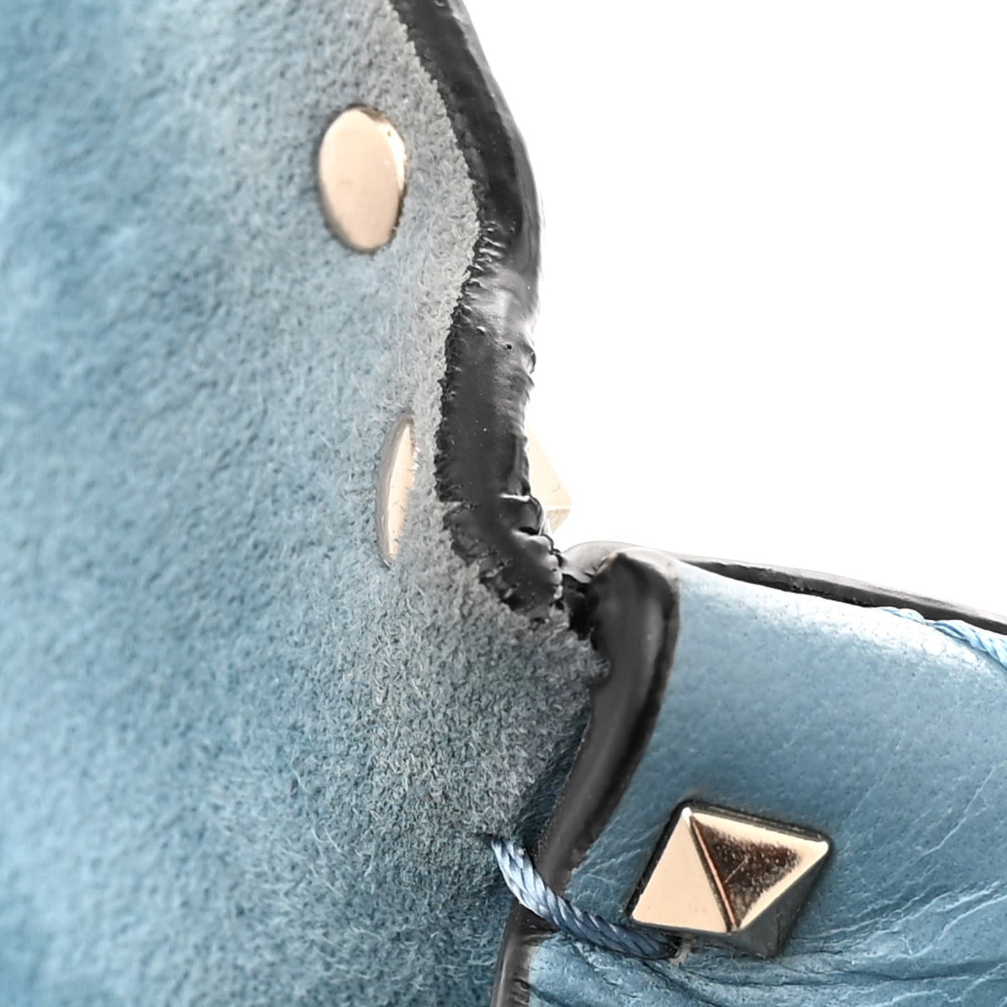 Nappa Small Rockstud Spike Shoulder Bag Aqua
