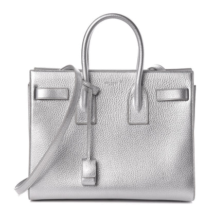 Saint Laurent Metallic Calfskin Small Sac De Jour Silver 1 of 9