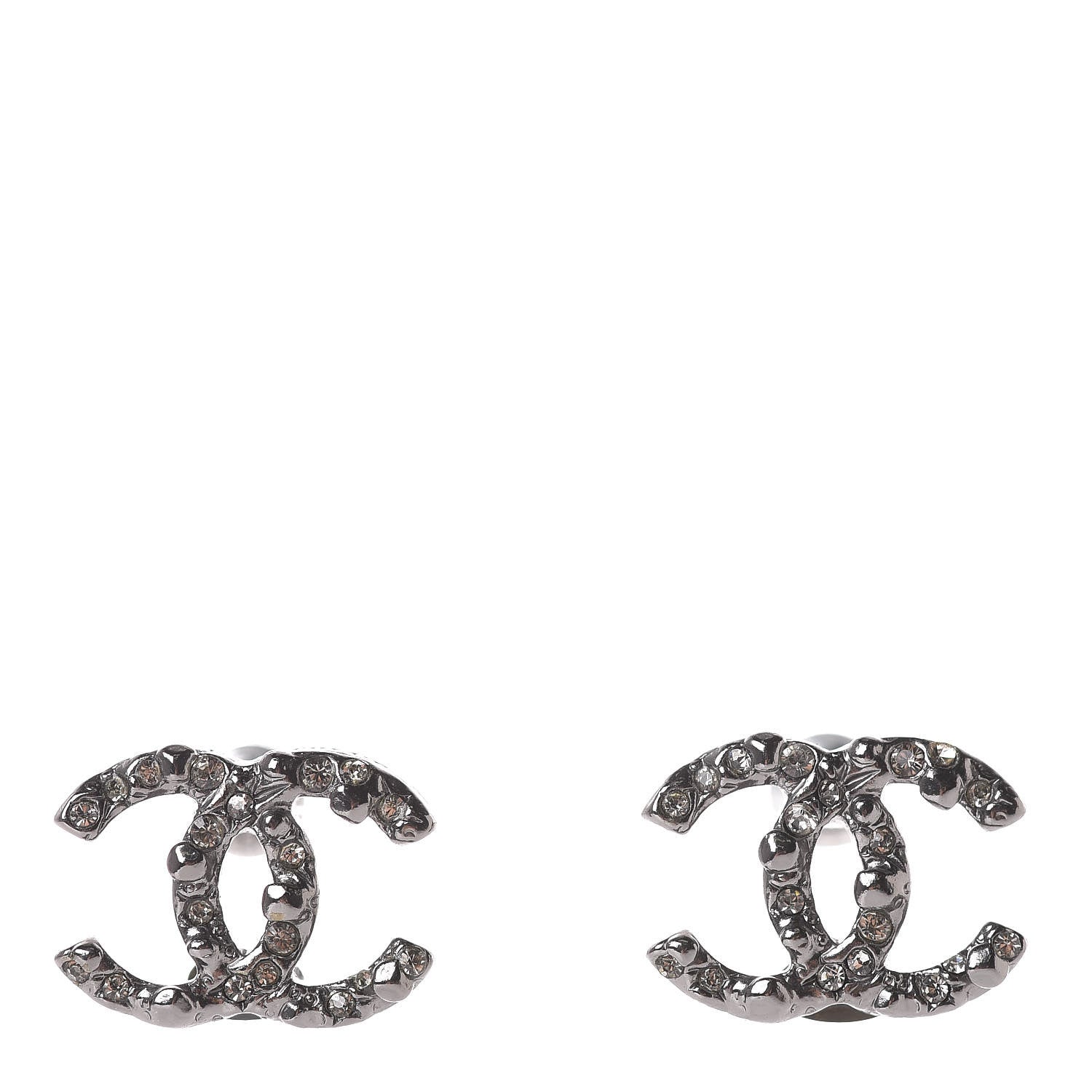 Chanel Ruthenium Crystal CC Earrings 1 of 5