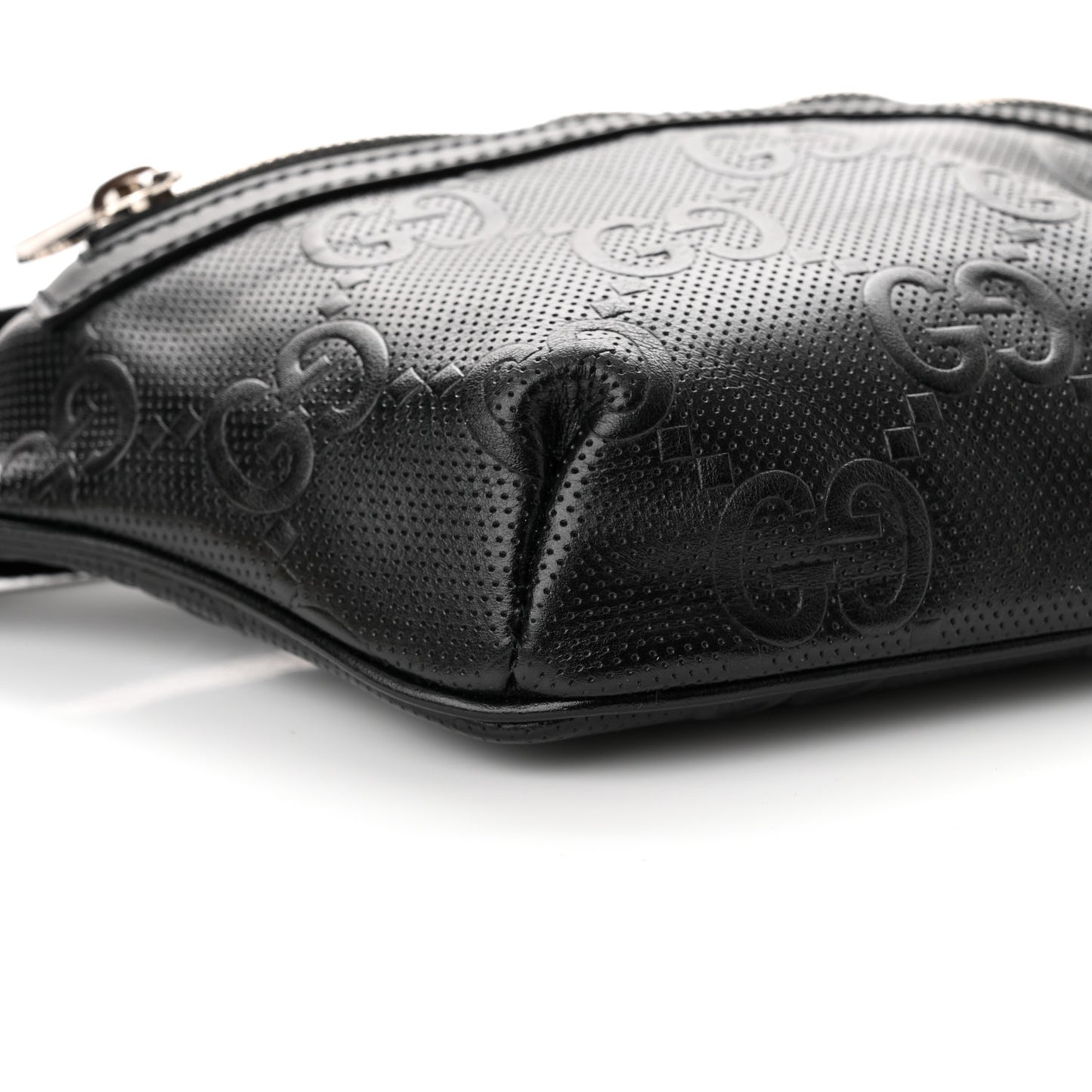 Calfskin GG Tennis Embossed Belt Bag Black