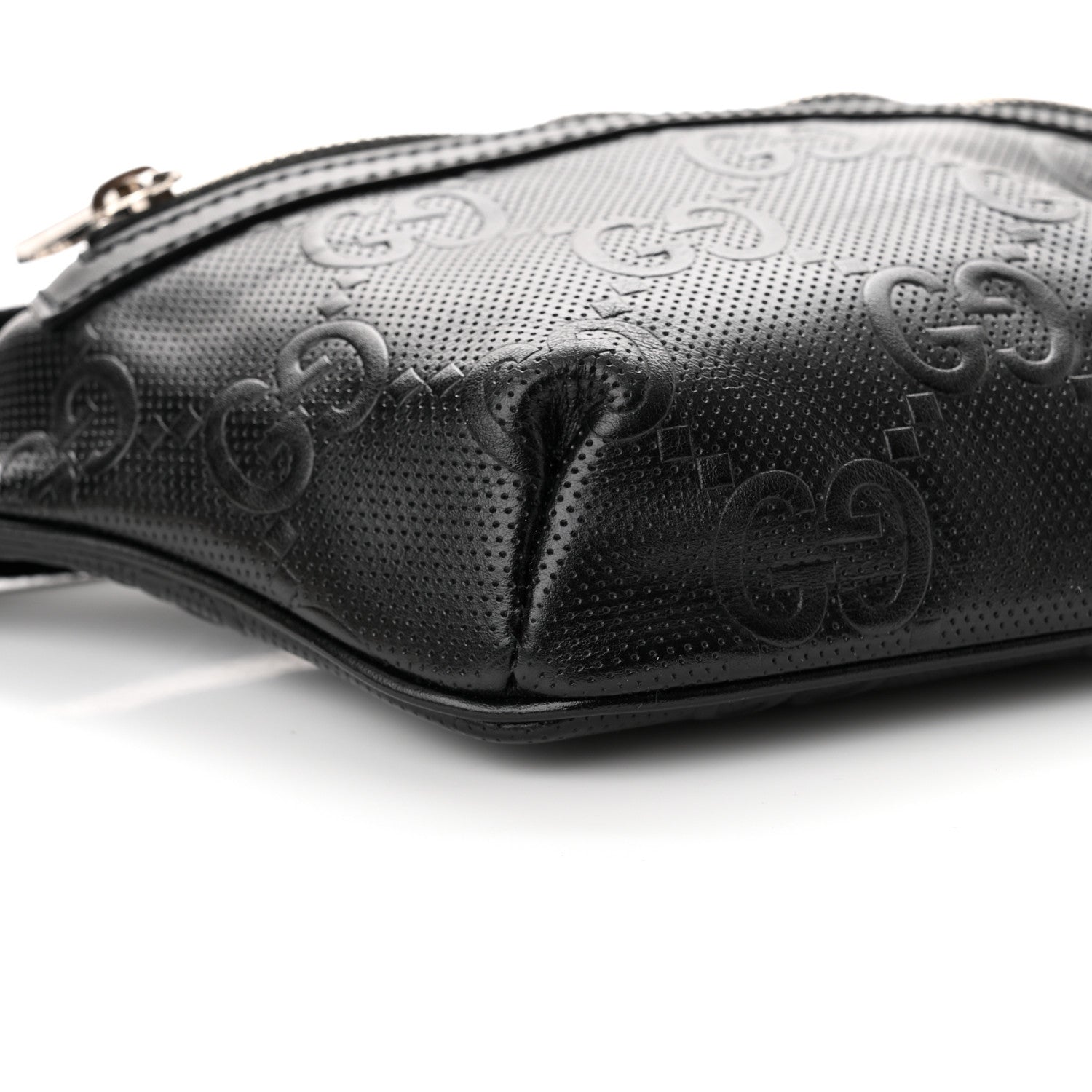 Gucci Calfskin GG Tennis Embossed Belt Bag Black 8 of 9