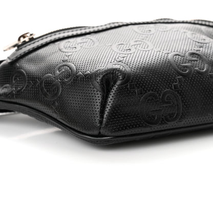 Gucci Calfskin GG Tennis Embossed Belt Bag Black 8 of 9