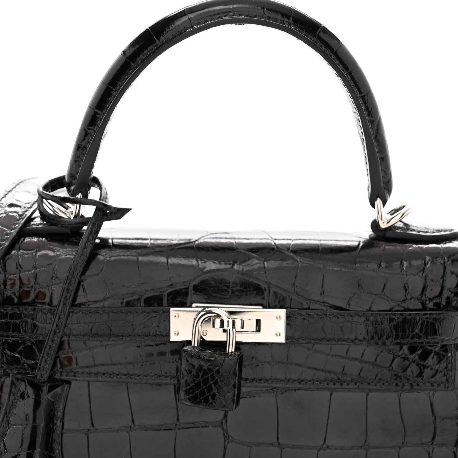 Hermes Shiny Alligator Kelly Sellier 25 Black 5 of 12