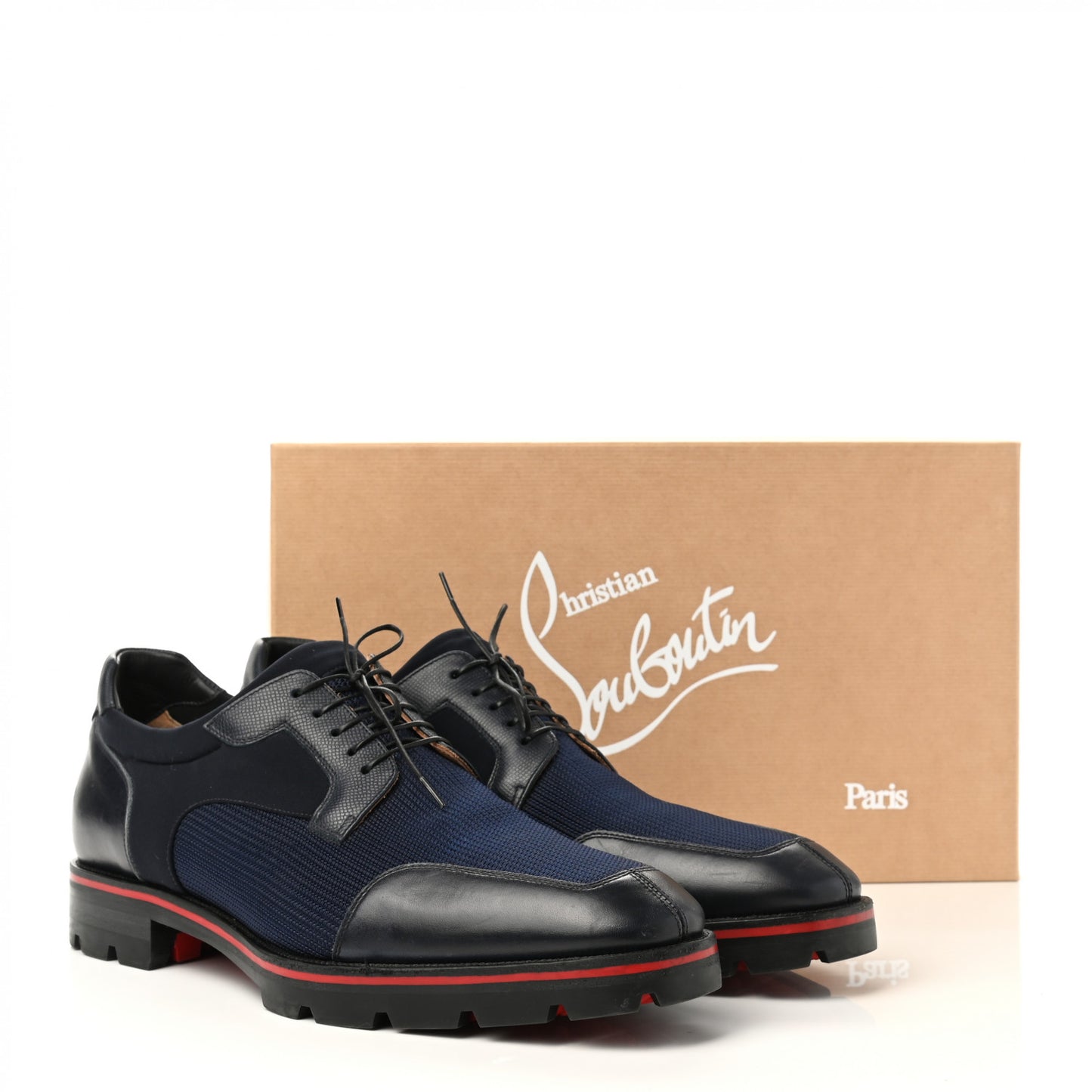 Neoprene Calfskin Mika Sky Mens Flats 46 Navy
