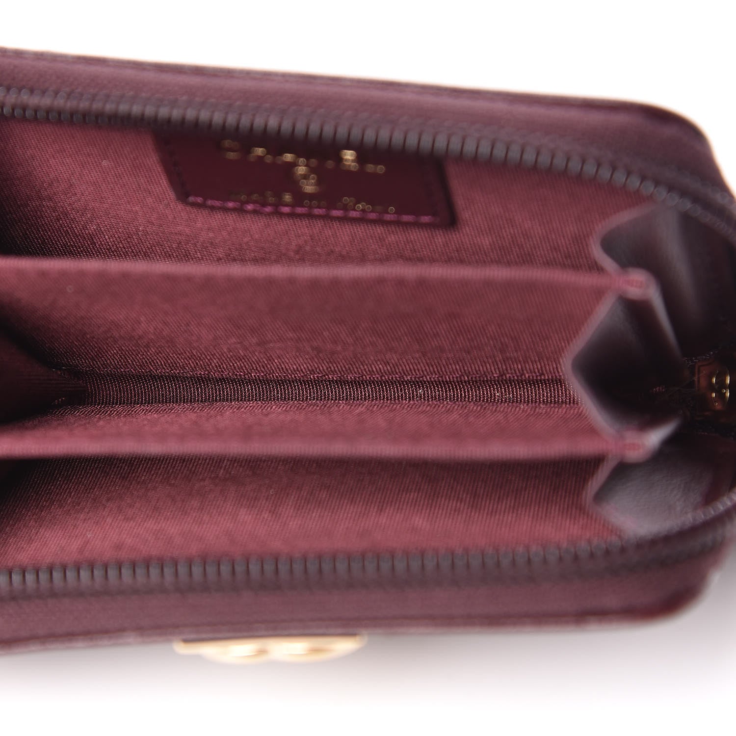 Chanel Caviar Quilted Boy Zip Around Coin Purse Wallet Dark Purple 5 of 9