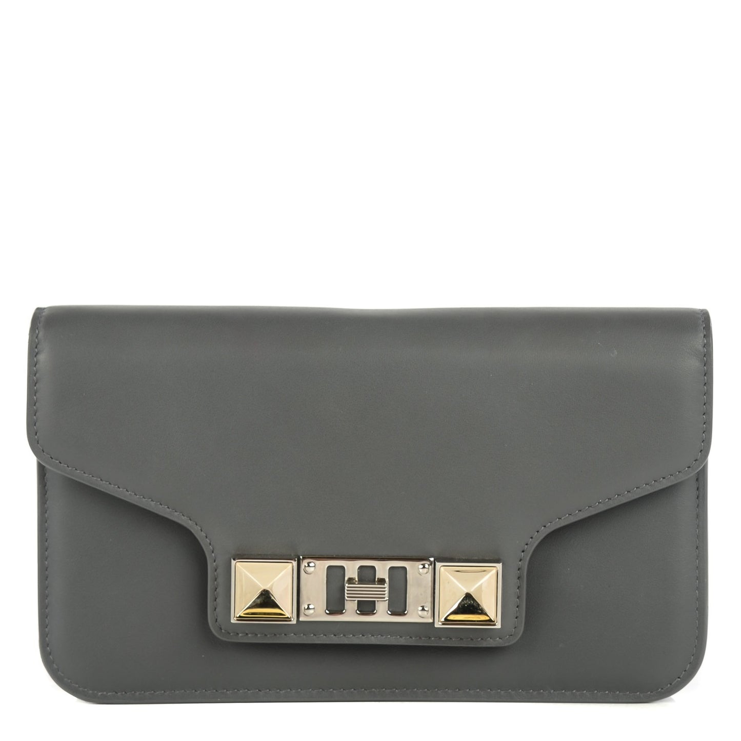 Smooth Calfskin PS11 Chain Wallet Heather Grey