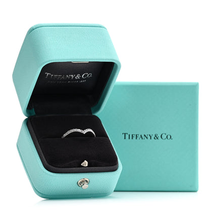 Tiffany Platinum Diamond Soleste V Band Ring 54 6.75 5 of 5