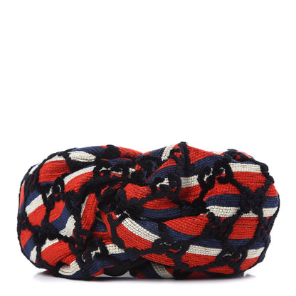 Gucci Cotton Embroidered GG Blend Headband M Blue Red 1 of 4