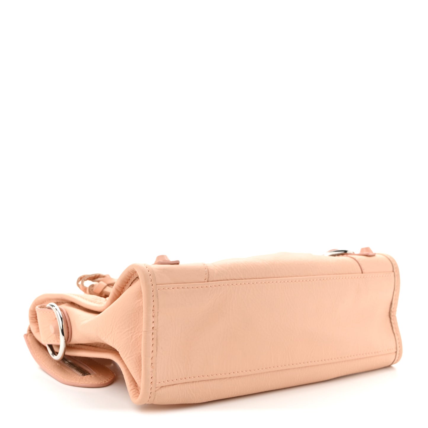 Matte Goatskin Rubber Covered Classic Hardware Mini City Rose Poudre