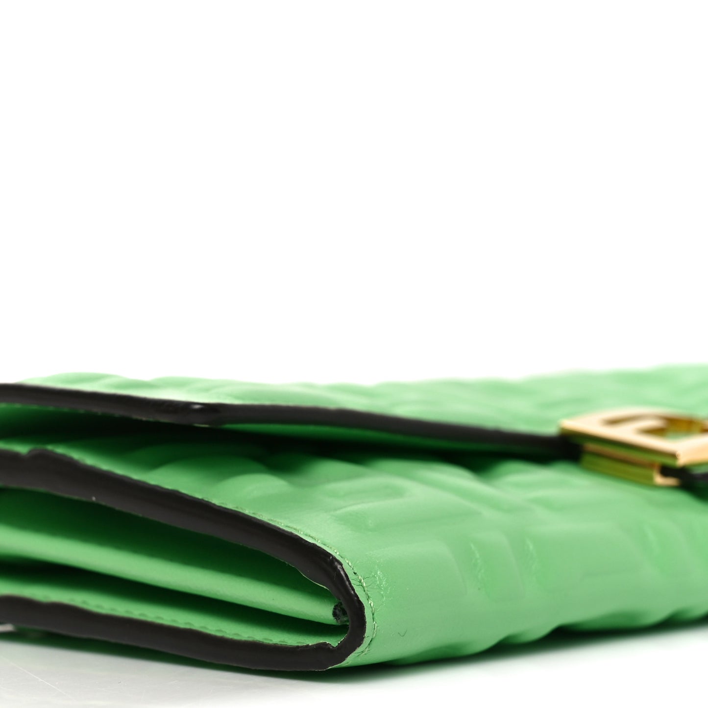 Nappa Matisse FF Embossed Continental Wallet On Chain Edamame