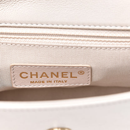 Chanel Sheepskin Chevron Quilted Medium Vintage Mademoiselle Flap White 6 of 10