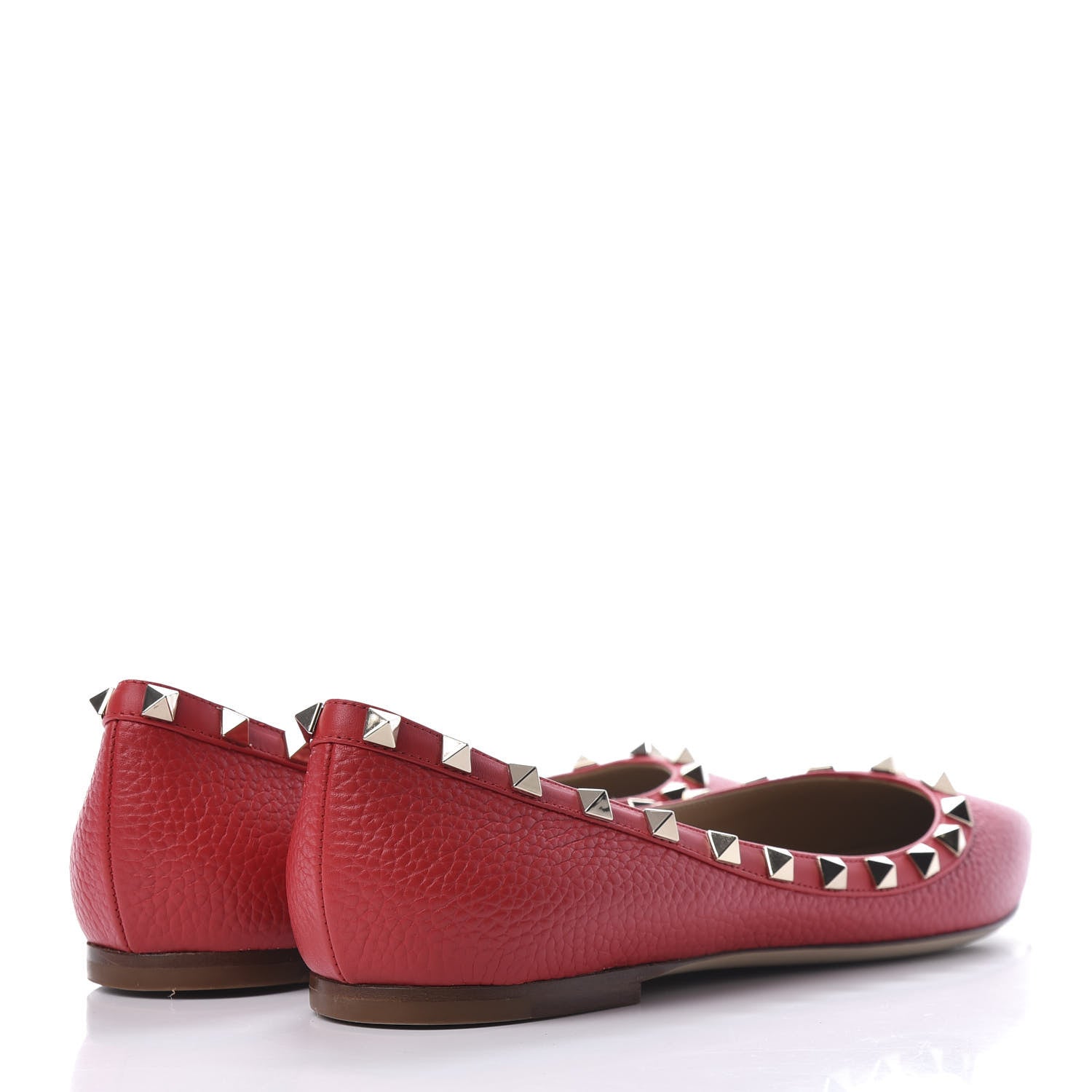 Valentino Garavani Pebbled Calfskin Rockstud Ballerina Flats 40 Rock Pink 4 of 12