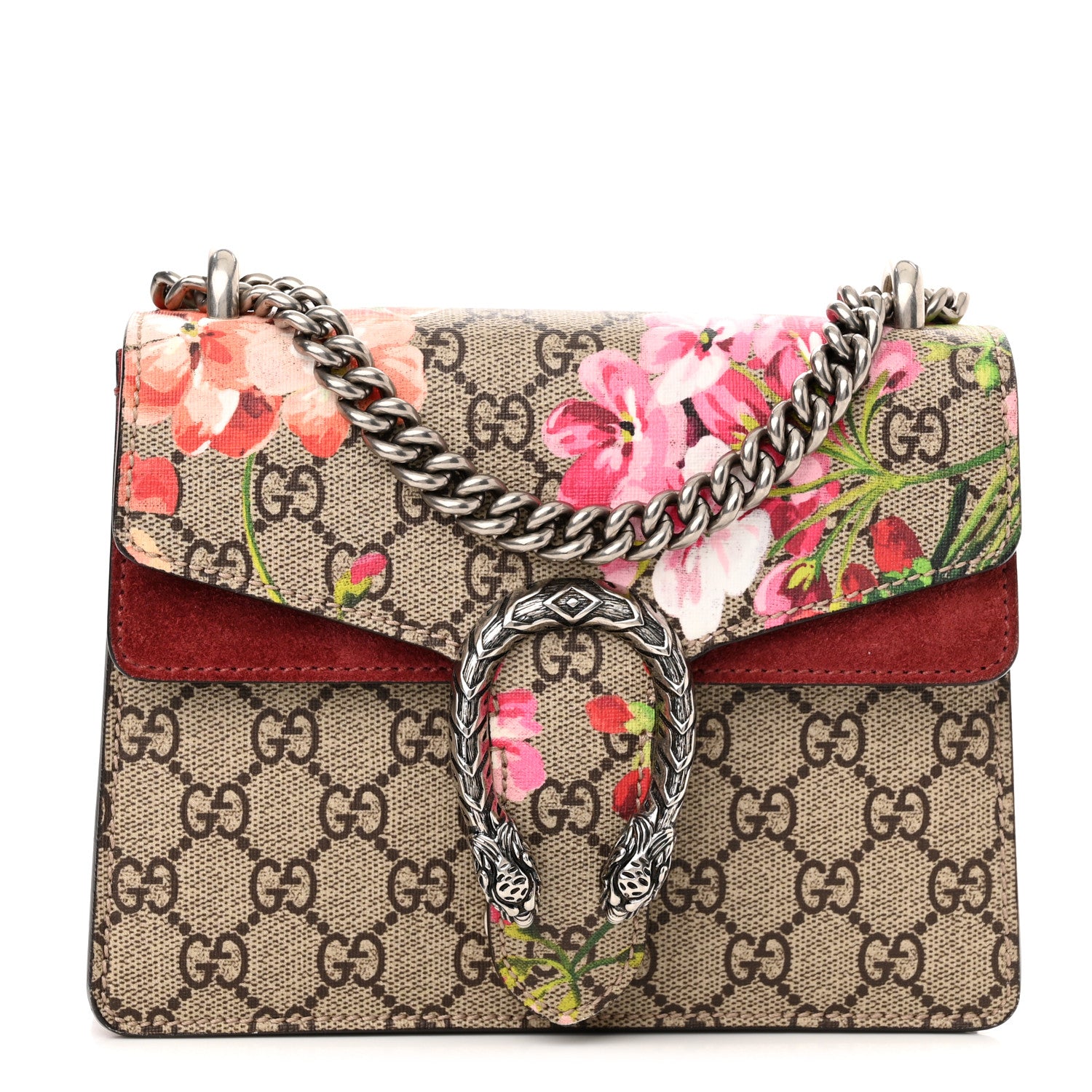 Gucci GG Supreme Monogram Blooms Mini Dionysus Shoulder Bag Beige Multicolor Dry Rose 1 of 10