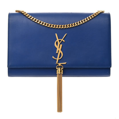 Saint Laurent Smooth Calfskin Medium Classic Monogram Kate Tassel Satchel Royal Blue 1 of 21