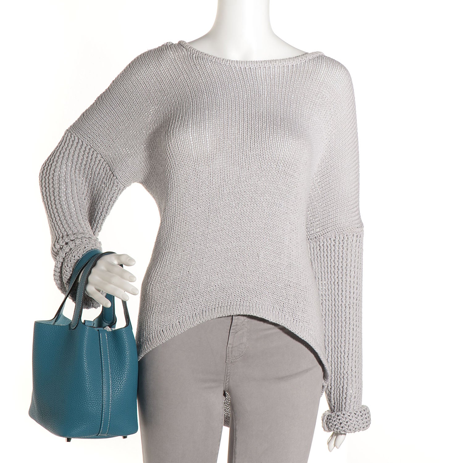Hermes Taurillon Clemence Picotin Lock 18 PM Blue Jean 2 of 13