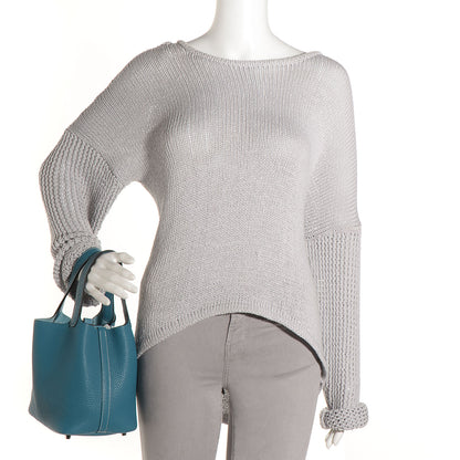 Hermes Taurillon Clemence Picotin Lock 18 PM Blue Jean 2 of 13
