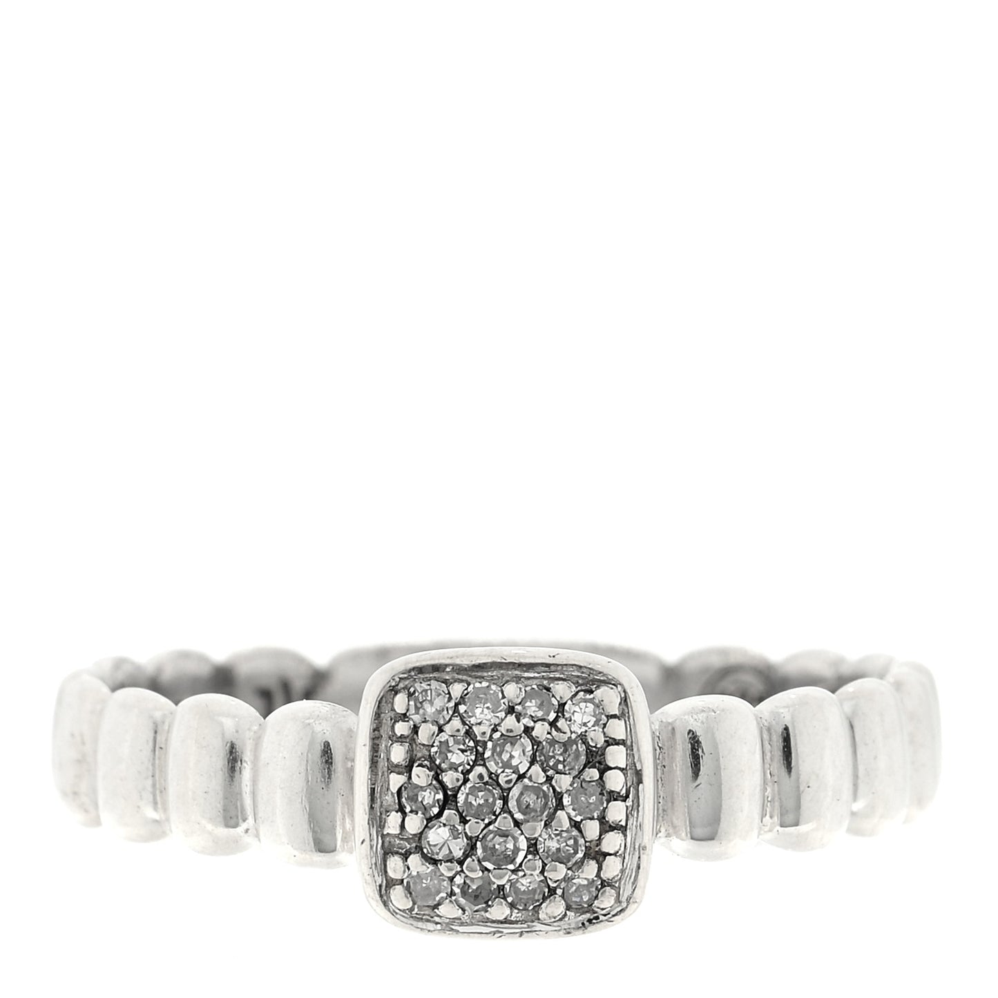 Sterling Silver Diamond Bedeg Station Ring 53 6.5