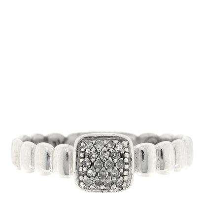 John Hardy Sterling Silver Diamond Bedeg Station Ring 53 6.5 1 of 4
