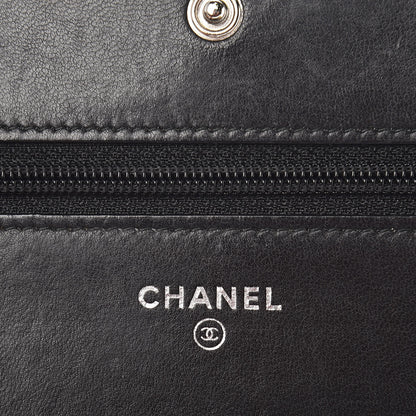 Chanel Lambskin Quilted Boy Wallet On Chain WOC Black 6 of 11