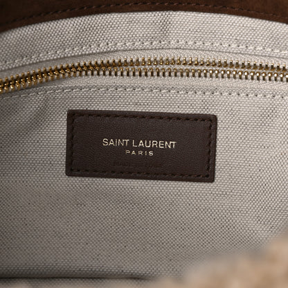 Saint Laurent Suede Shearling Patchwork Monogram Medium Jamie Brown Beige 6 of 12