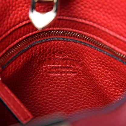 Valentino Garavani Pebbled Calfskin Mini Rockstud Flip-Lock Messenger Bag Red 8 of 10