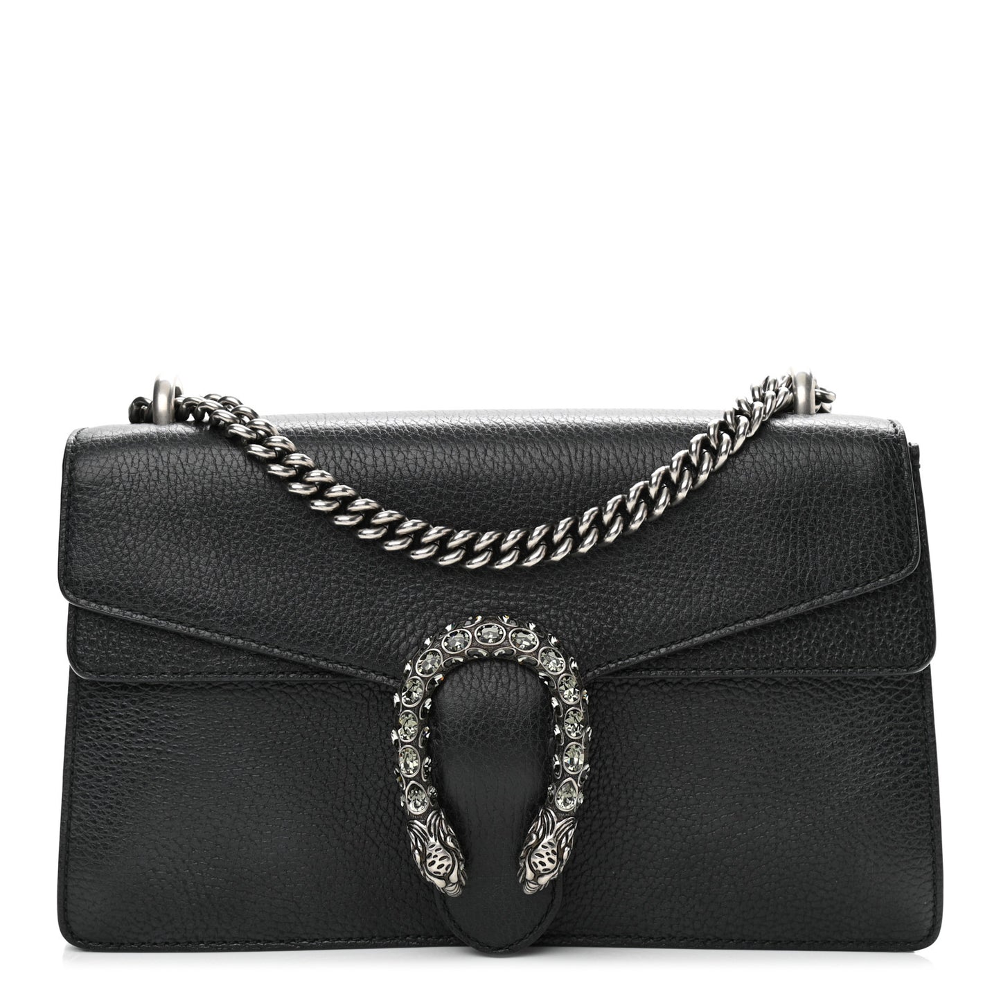 Pebbled Calfskin Small Dionysus Shoulder Bag Black