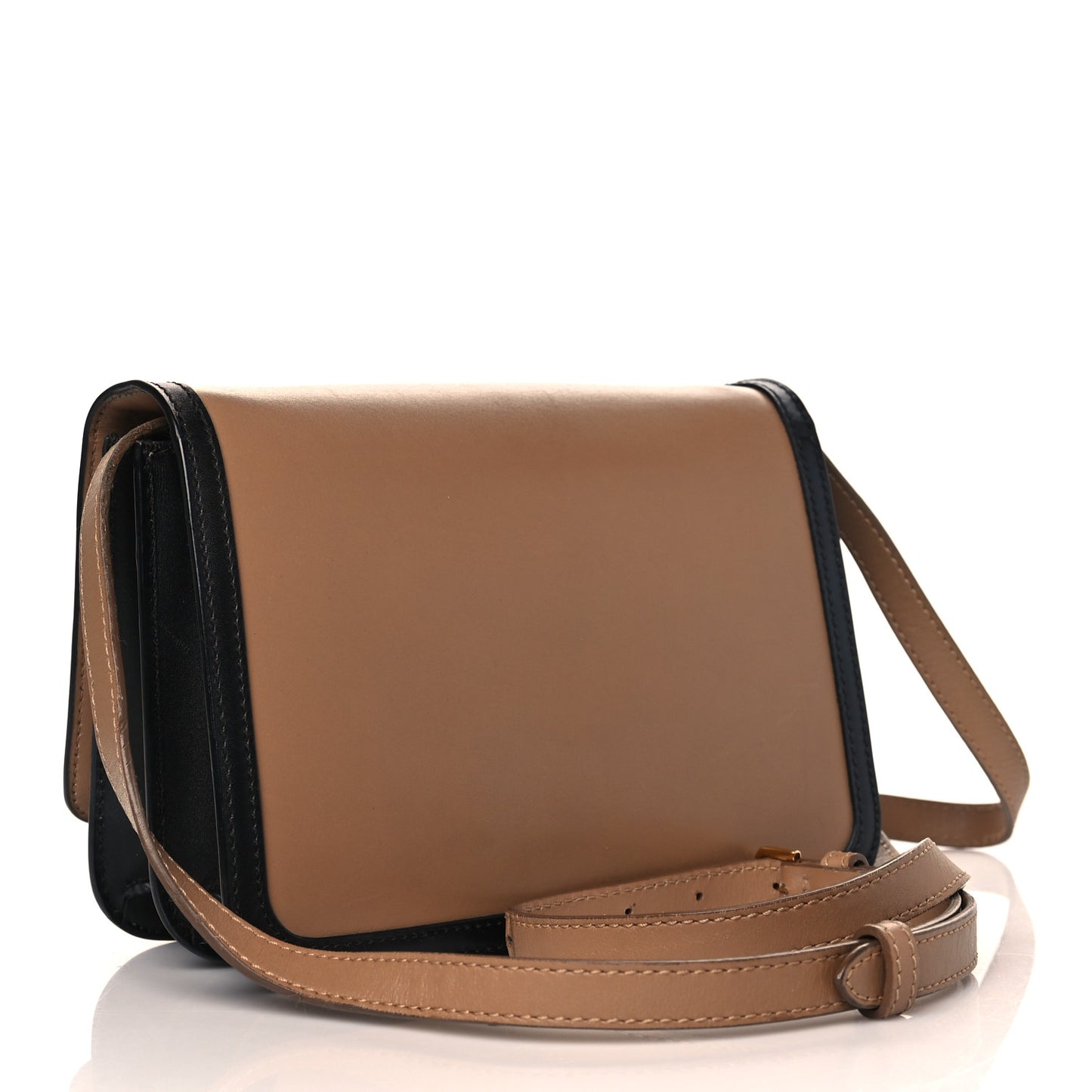 Calfskin Small TB Envelope Clutch Bag Malt Brown
