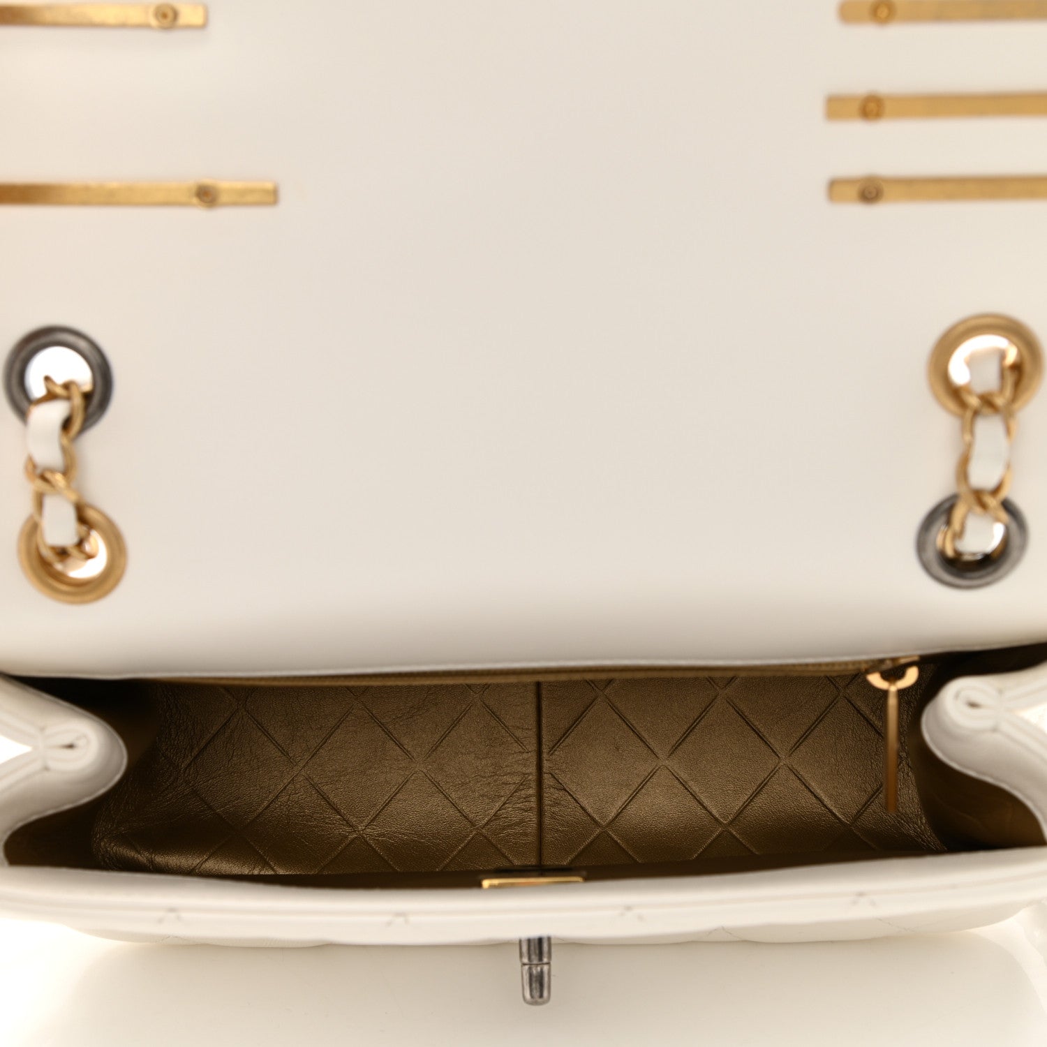 Chanel Lambskin Quilted Small Coco Clips Single Flap White 5 of 10