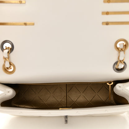 Chanel Lambskin Quilted Small Coco Clips Single Flap White 5 of 10